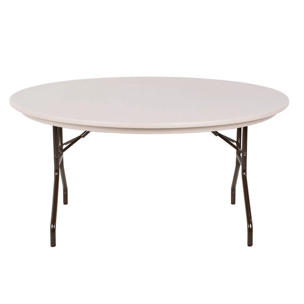 Correll Round Folding Table, 60" Tamper-Resistant Plastic, Mocha Granite 3 Correll Round Folding Table, 60" Tamper-Resistant Plastic, Mocha Granite - Image 3