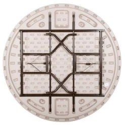 Correll Round Folding Table, 60" Tamper-Resistant Plastic, Mocha Granite 9 Correll Round Folding Table, 60" Tamper-Resistant Plastic, Mocha Granite -Polywood store 1003490