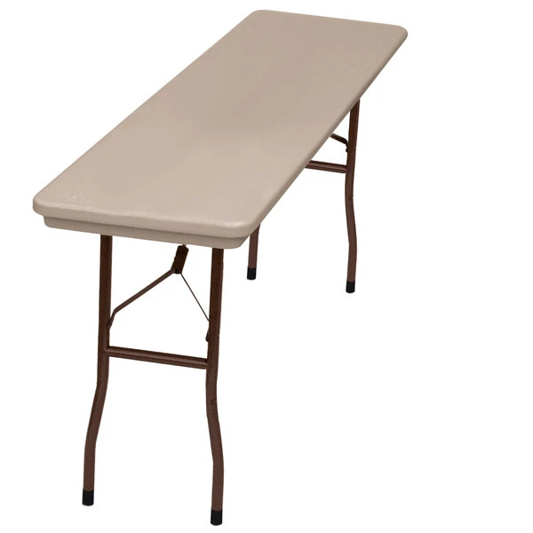 Correll Folding Table, 18" X 72" Tamper-Resistant Plastic, Mocha Granite 1 Correll Folding Table, 18" X 72" Tamper-Resistant Plastic, Mocha Granite