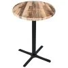 Holland Bar Stool OD211-3042BWOD30RRustic 30" Round Rustic Wood Laminate Outdoor / Indoor Bar Height Table With Cross Base