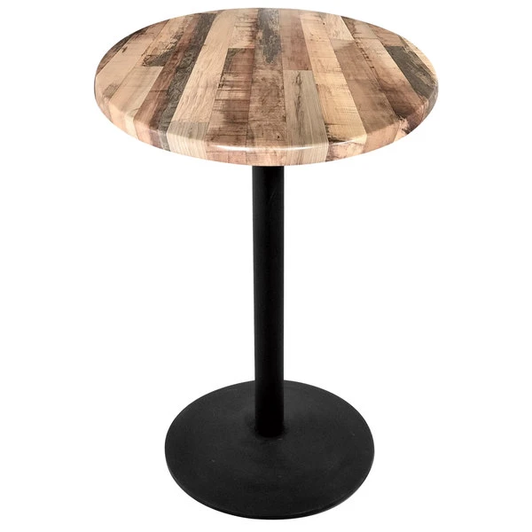 Holland Bar Stool OD214-2230BWOD36RRustic 36" Round Rustic Wood Laminate Outdoor / Indoor Standard Height Table With Round Base 1 Holland Bar Stool OD214-2230BWOD36RRustic 36" Round Rustic Wood Laminate Outdoor / Indoor Standard Height Table With Round Base