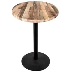 Holland Bar Stool OD214-2236BWOD30RRustic 30" Round Rustic Wood Laminate Outdoor / Indoor Counter Height Table With Round Base