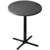 Holland Bar Stool OD211-3030BWOD36RChar 36" Round Charcoal Outdoor / Indoor Standard Height Table With Cross Base