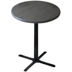 Holland Bar Stool OD211-3030BWOD36RChar 36" Round Charcoal Outdoor / Indoor Standard Height Table With Cross Base