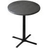 Holland Bar Stool OD211-3030BWOD30RChar 30" Round Charcoal Outdoor / Indoor Standard Height Table With Cross Base