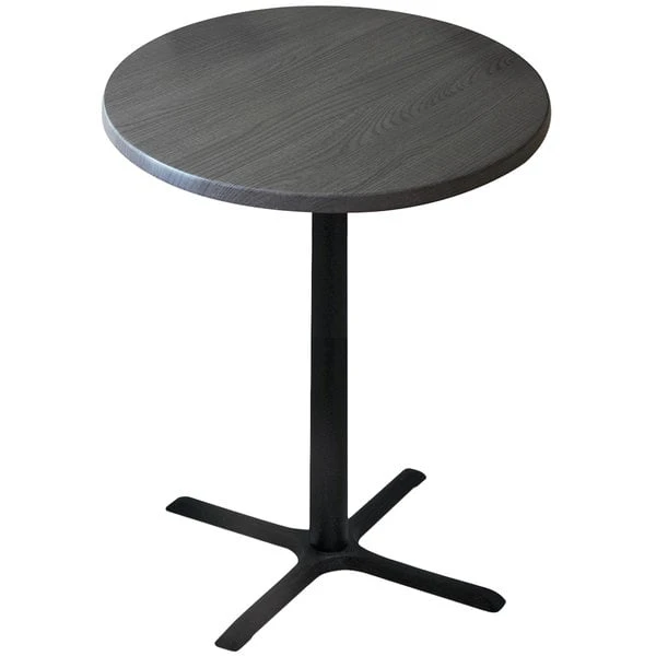 Holland Bar Stool OD211-3036BWOD36RChar 36" Round Charcoal Outdoor / Indoor Counter Height Table With Cross Base 1 Holland Bar Stool OD211-3036BWOD36RChar 36" Round Charcoal Outdoor / Indoor Counter Height Table With Cross Base