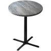 Holland Bar Stool OD211-3036BWOD36RGryStn 36" Round Greystone Outdoor / Indoor Counter Height Table With Cross Base