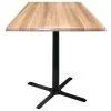 Holland Bar Stool OD211-3030BWOD36SQNat 36" Square Natural Outdoor / Indoor Standard Height Table With Cross Base