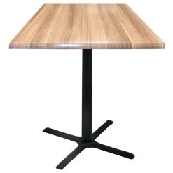 Holland Bar Stool OD211-3042BWOD36SQNat 36" Square Natural Outdoor / Indoor Bar Height Table With Cross Base