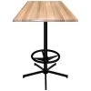 Holland Bar Stool OD21642BWOD30SQNat 30" Square Natural Outdoor / Indoor Bar Height Table With Foot Rest Base
