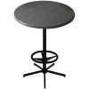 Holland Bar Stool OD21642BWOD30RChar 30" Round Charcoal Outdoor / Indoor Bar Height Table With Foot Rest Base