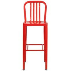 Flash Furniture CH-61200-30-RED-GG 30" Red Metal Indoor / Outdoor Bar Height Stool With Vertical Slat Back 5 Flash Furniture CH-61200-30-RED-GG 30" Red Metal Indoor / Outdoor Bar Height Stool With Vertical Slat Back -Polywood store 1615926