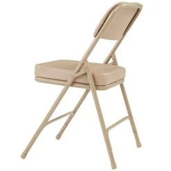 National Public Seating 3201 Beige Steel Folding Chair With 2" Beige Vinyl Padded Back And Seat -Polywood store 1723436