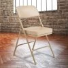 National Public Seating 3201 Beige Steel Folding Chair With 2" Beige Vinyl Padded Back And Seat