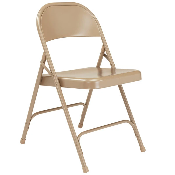 National Public Seating 51 Beige Metal Folding Chair 2 National Public Seating 51 Beige Metal Folding Chair - Image 2