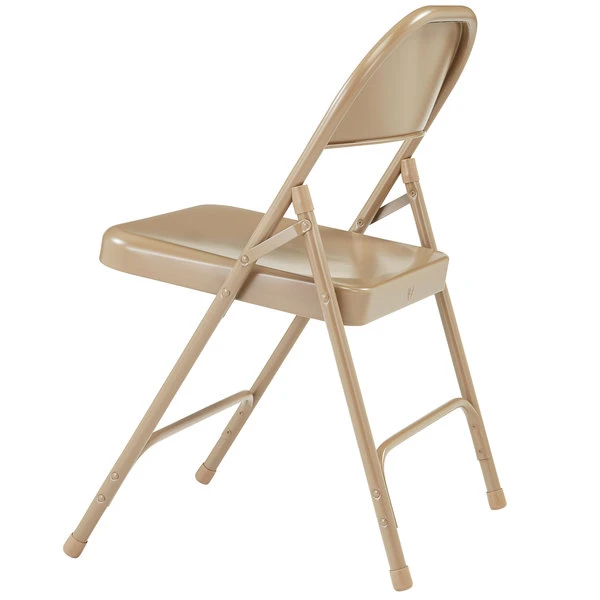 National Public Seating 51 Beige Metal Folding Chair 3 National Public Seating 51 Beige Metal Folding Chair - Image 3