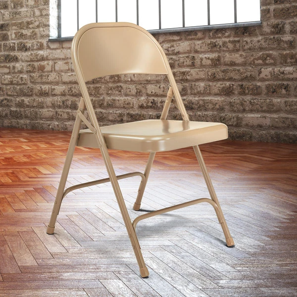 National Public Seating 51 Beige Metal Folding Chair 1 National Public Seating 51 Beige Metal Folding Chair