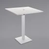 BFM Seating Beachcomber-Margate 32" Square White Aluminum Bar Height Outdoor / Indoor Table With Square Base And Umbrella Hole