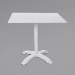 BFM Seating Beachcomber-Bali 24" X 32" White Powder Coated Aluminum Dining Height Outdoor / Indoor Table