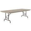Correll Heavy Duty Folding Table, 30" X 96" Adjustable Height Blow-Molded Plastic, Mocha Granite - R-Series