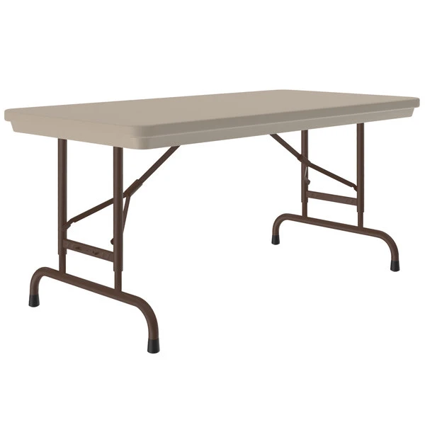 Correll R-Series 24" X 48" Mocha Granite Heavy-Duty Adjustable Height Folding Table 1 Correll R-Series 24" X 48" Mocha Granite Heavy-Duty Adjustable Height Folding Table