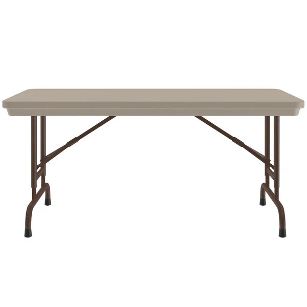 Correll R-Series 24" X 48" Mocha Granite Heavy-Duty Adjustable Height Folding Table 2 Correll R-Series 24" X 48" Mocha Granite Heavy-Duty Adjustable Height Folding Table - Image 2