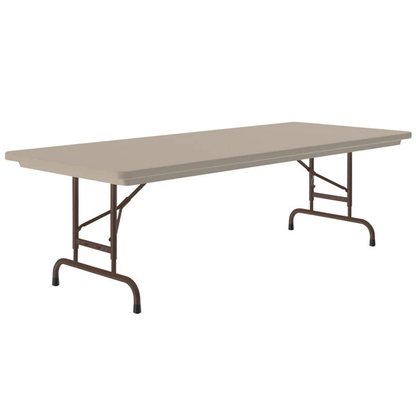 Correll R-Series 30" X 60" Mocha Granite Heavy-Duty Adjustable Height Folding Table 1 Correll R-Series 30" X 60" Mocha Granite Heavy-Duty Adjustable Height Folding Table