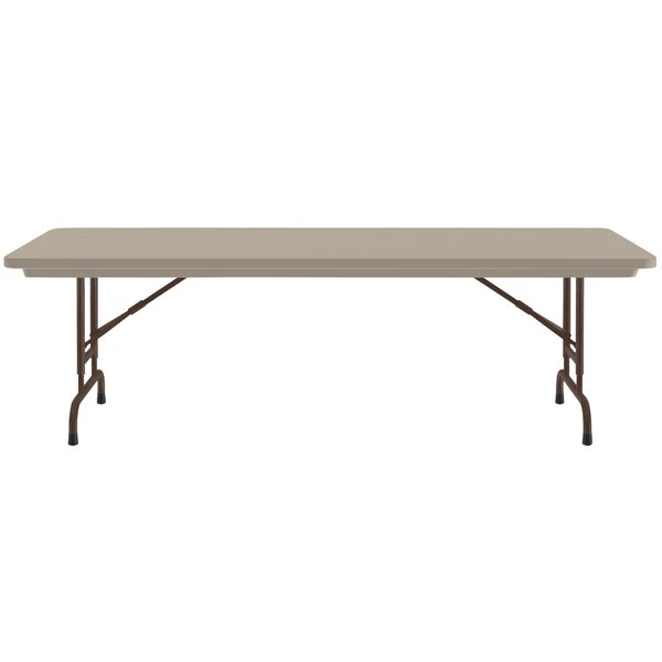 Correll R-Series 30" X 60" Mocha Granite Heavy-Duty Adjustable Height Folding Table 2 Correll R-Series 30" X 60" Mocha Granite Heavy-Duty Adjustable Height Folding Table - Image 2
