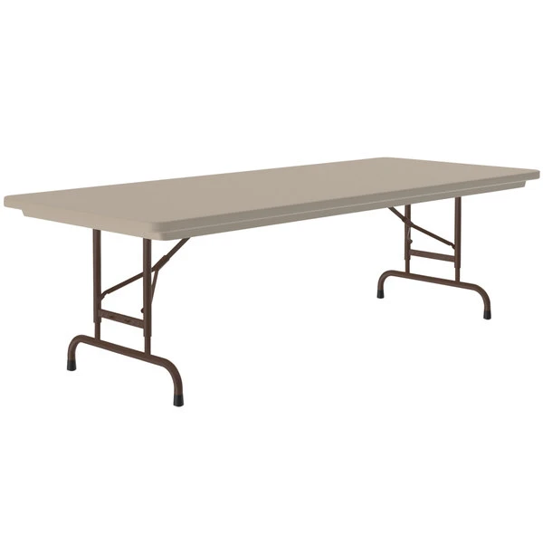 Correll R-Series 30" X 72" Mocha Granite Heavy-Duty Adjustable Height Folding Table 1 Correll R-Series 30" X 72" Mocha Granite Heavy-Duty Adjustable Height Folding Table
