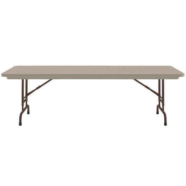 Correll R-Series 30" X 72" Mocha Granite Heavy-Duty Adjustable Height Folding Table 2 Correll R-Series 30" X 72" Mocha Granite Heavy-Duty Adjustable Height Folding Table - Image 2