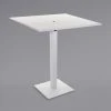 BFM Seating Beachcomber-Margate 36" Square White Aluminum Bar Height Outdoor / Indoor Table With Square Base And Umbrella Hole