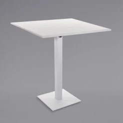 BFM Seating Beachcomber-Margate 24" X 32" White Aluminum Bar Height Outdoor / Indoor Table With Square Base