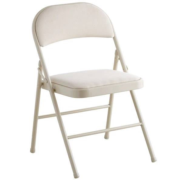 Lancaster Table & Seating Beige Fabric Folding Chair With Padded Seat 2 Lancaster Table & Seating Beige Fabric Folding Chair With Padded Seat - Image 2