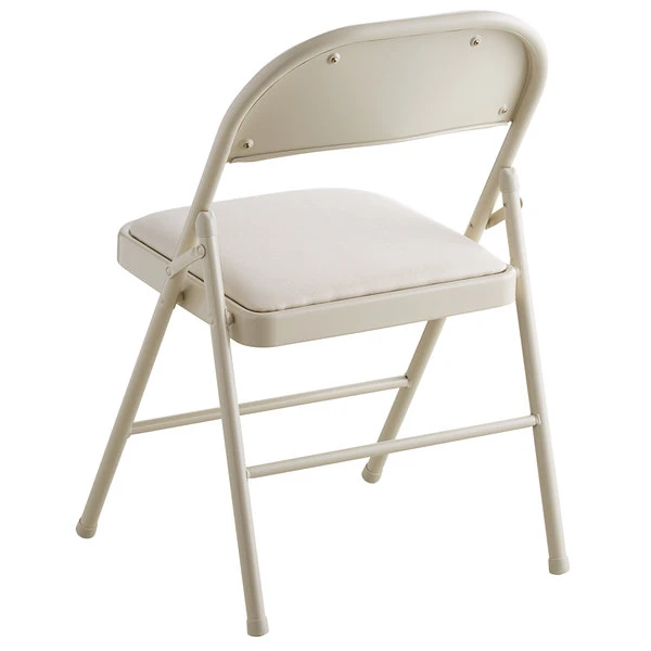 Lancaster Table & Seating Beige Fabric Folding Chair With Padded Seat 3 Lancaster Table & Seating Beige Fabric Folding Chair With Padded Seat - Image 3
