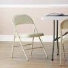 Lancaster Table & Seating Beige Fabric Folding Chair With Padded Seat