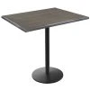 Holland Bar Stool OD214-2242BWOD3048CHAR EnduroTop 30" X 48" Charcoal Wood Laminate Outdoor / Indoor Bar Height Table With Round Base