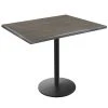 Holland Bar Stool OD214-2230BWOD3048CHAR EnduroTop 30" X 48" Charcoal Wood Laminate Outdoor / Indoor Standard Height Table With Round Base