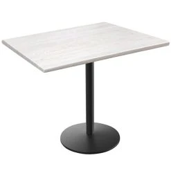 Holland Bar Stool OD214-2230BWOD3048WA EnduroTop 30" X 48" White Ash Wood Laminate Outdoor / Indoor Standard Height Table With Round Base