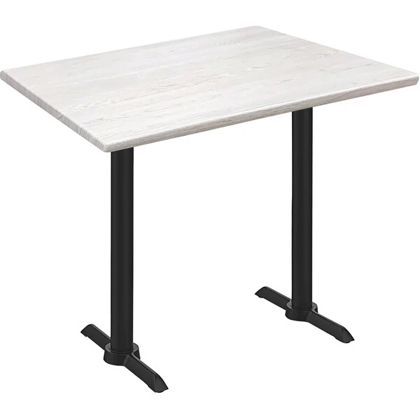 Holland Bar Stool OD211EB-42BWOD3048WA EnduroTop 30" X 48" White Ash Wood Laminate Outdoor / Indoor Bar Height Table With End Column Base 1 Holland Bar Stool OD211EB-42BWOD3048WA EnduroTop 30" X 48" White Ash Wood Laminate Outdoor / Indoor Bar Height Table With End Column Base