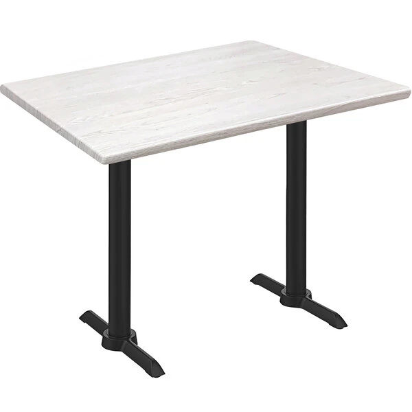 Holland Bar Stool OD211EB-36BWOD3048WA EnduroTop 30" X 48" White Ash Wood Laminate Outdoor / Indoor Counter Height Table With End Column Base 1 Holland Bar Stool OD211EB-36BWOD3048WA EnduroTop 30" X 48" White Ash Wood Laminate Outdoor / Indoor Counter Height Table With End Column Base
