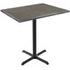 Holland Bar Stool OD211-3042BWOD3048CHAR EnduroTop 30" X 48" Charcoal Wood Laminate Outdoor / Indoor Bar Height Table With Cross Base