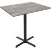 Holland Bar Stool OD211-3042BWOD3048GRYSTN EnduroTop 30" X 48" Greystone Wood Laminate Outdoor / Indoor Bar Height Table With Cross Base