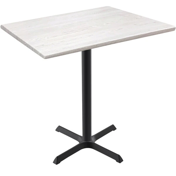 Holland Bar Stool OD211-3042BWOD3048WA EnduroTop 30" X 48" White Ash Wood Laminate Outdoor / Indoor Bar Height Table With Cross Base 1 Holland Bar Stool OD211-3042BWOD3048WA EnduroTop 30" X 48" White Ash Wood Laminate Outdoor / Indoor Bar Height Table With Cross Base