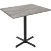 Holland Bar Stool OD211-3036BWOD3048GRYSTN EnduroTop 30" X 48" Greystone Wood Laminate Outdoor / Indoor Counter Height Table With Cross Base