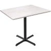 Holland Bar Stool OD211-3030BWOD3048WA EnduroTop 30" X 48" White Ash Wood Laminate Outdoor / Indoor Standard Height Table With Cross Base