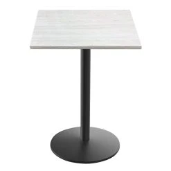 Holland Bar Stool OD214-2230BWOD36SQWA EnduroTop 36" Square White Ash Wood Laminate Outdoor / Indoor Standard Height Table With Round Base