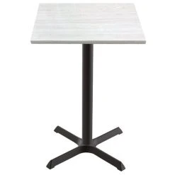 Holland Bar Stool OD211-3042BWOD36SQWA EnduroTop 36" Square White Ash Wood Laminate Outdoor / Indoor Bar Height Table With Cross Base