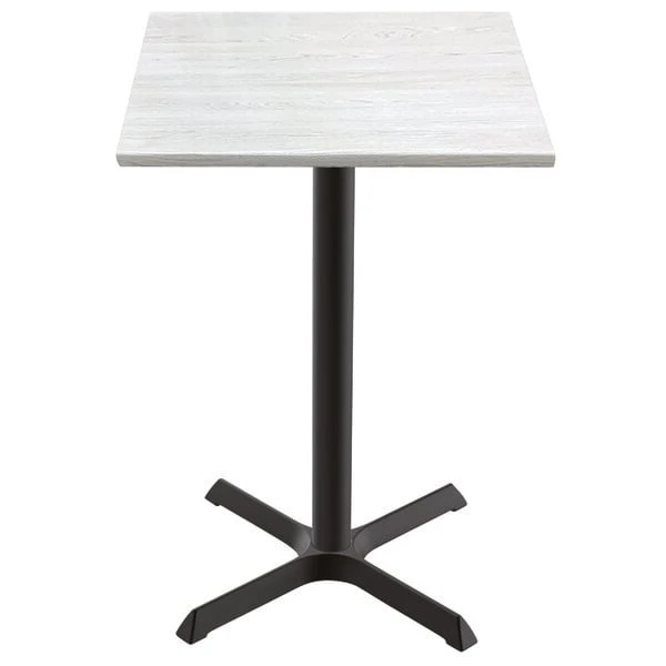Holland Bar Stool OD211-3042BWOD36SQWA EnduroTop 36" Square White Ash Wood Laminate Outdoor / Indoor Bar Height Table With Cross Base 1 Holland Bar Stool OD211-3042BWOD36SQWA EnduroTop 36" Square White Ash Wood Laminate Outdoor / Indoor Bar Height Table With Cross Base