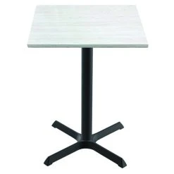 Holland Bar Stool OD211-3030BWOD36SQWA EnduroTop 36" Square White Ash Wood Laminate Outdoor / Indoor Standard Height Table With Cross Base