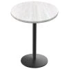 Holland Bar Stool OD214-2242BWOD36RWA EnduroTop 36" Round White Ash Wood Laminate Outdoor / Indoor Bar Height Table With Round Base